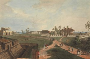 Government House & Council House, Fort Marlborough, Benkulen, Sumatra, 1799 da Joseph Constantine Stadler