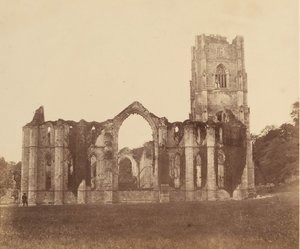 Abbazia di Fountains. La Cappella dei Nove Altari, Esterno, 1850s