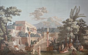 Disegno per Carta da Parati raffigurante Telemaco da Joseph Dufour