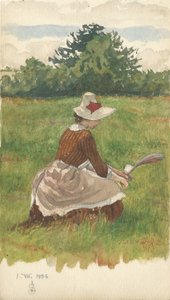 Donna che raccoglie erba da spiaggia, 1.VIII.1886 da Joseph Edward Southall