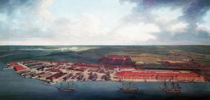 Cantiere navale di Chatham (Inghilterra), grazie alla sua posizione geografica, Chatham era il porto più importante della Royal Navy britannica nel XVII secolo, poi nel XVIII secolo divenne un importante centro di riparazione e manutenzione da Joseph Farington
