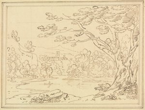Paesaggio con Alberi vicino a un Lago da Joseph Farington