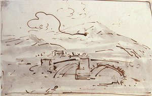 Paesaggio con un ponte da Joseph Farington
