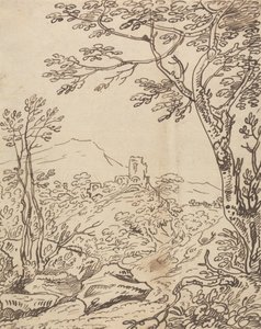 Alberi e un Castello in Lontananza da Joseph Farington