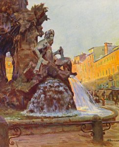 Roma: Piazza Navona, La Fontana del Bernini da Joseph Felix Bouchor