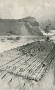 Una zattera di legname trainata lungo il San Lorenzo da Joseph Finnemore