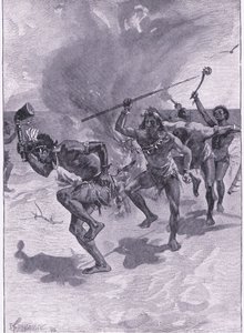 Stavano tutti ballando intorno a un fuoco (litografia) da Joseph Finnemore