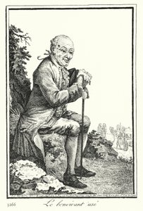 Il Bon Viveur Esausto (incisione) da Joseph Franz von (after) Goez