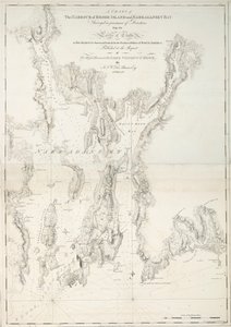 Carta del porto di Rhode Island e Narraganset Bay da Joseph Frederick Wallet DesBarres
