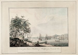Veduta della città e del porto di Halifax, dalla riva di Dartmouth da Joseph Frederick Wallet DesBarres