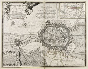 Schema della città di Douay con il forte sull