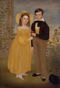 Un ragazzo e una ragazza in un giardino da Joseph Goodhue Chandler