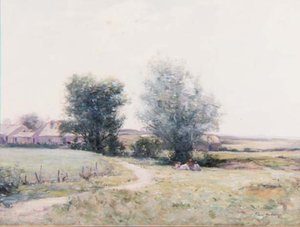 Bambini che fanno un picnic in un campo da Joseph Henderson
