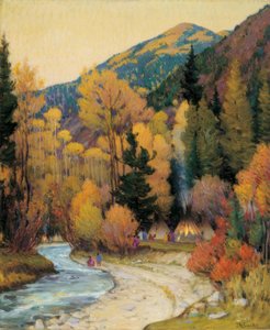 Accampamento apache nel canyon di Hondo