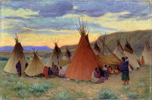 Sera nella riserva dei Corvi, Montana da Joseph Henry Sharp