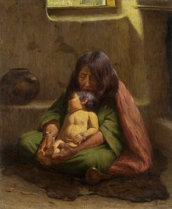 Madre indiana e bambino da Joseph Henry Sharp