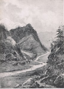 Afghanistan: La marcia della colonna di Kabul verso Khandahar, agosto 1880, illustrazione da British Battles on Land and Sea, 1915 da Joseph Holland Tringham