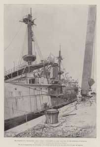 La costruzione di una nave da battaglia, HMS Ocean, Twin-Screw, 1a classe, 12.950 tonnellate, nel cantiere navale di Plymouth
