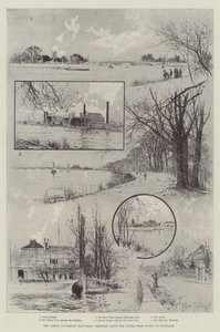 La prossima gara di canottaggio universitaria, schizzi lungo il percorso da Putney a Mortlake da Joseph Holland Tringham