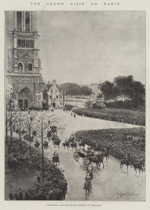 La Visita dello Zar a Parigi, il Partito Imperiale lascia la Cattedrale di Notre Dame da Joseph Holland Tringham