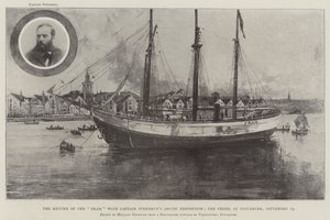 Il ritorno del Fram con la spedizione artica del capitano Sverdrup, la nave a Stavanger, 19 settembre