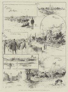 La ferrovia Wirral, Cheshire, primo taglio del tappeto erboso da parte di Mr Gladstone, 21 ottobre