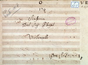 Prima pagina della partitura di una Sinfonia in Re maggiore di Pleyel