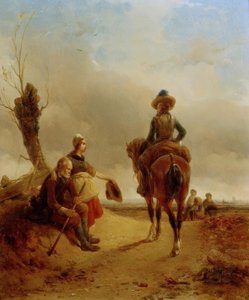 Paesaggio con scena di cavalleria barocca da Joseph Jodocus Moerenhout