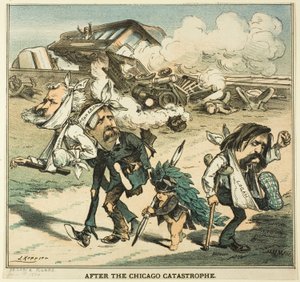 Dopo la catastrofe di Chicago, da Puck da Joseph Keppler