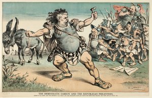 Il democratico Sansone e i repubblicani Filistei, da Puck da Joseph Keppler