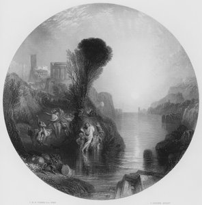 Bacco e Arianna, dal dipinto nella National Gallery (incisione) da Joseph Mallord William (after) Turner
