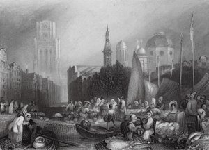 Mercato del pesce, Rotterdam da Joseph Mallord William (after) Turner