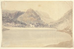 Lago e chiesa di Grassmere da Joseph Mallord William (attr.to) Turner