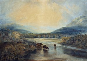 Ponte di Abergavenny, Monmouthshire: schiarita dopo una giornata piovosa