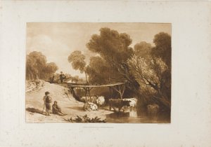Ponte e mucche, tavola 2 da Liber Studiorum da Joseph Mallord William Turner