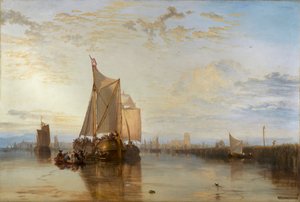 Dort o Dordrecht: Il battello di Dort da Rotterdam calmo da Joseph Mallord William Turner