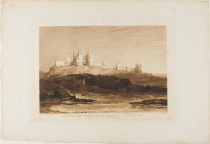 Castello di Dunstanborough, tavola 14 da Liber Studiorum da Joseph Mallord William Turner