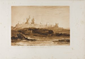 Castello di Dunstanborough, tavola 14 da Liber Studiorum da Joseph Mallord William Turner