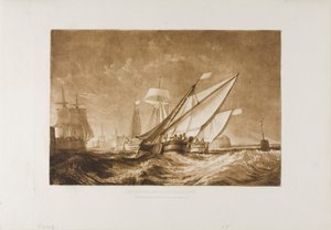 Ingresso del porto di Calais, tavola 55 da Liber Studiorum da Joseph Mallord William Turner