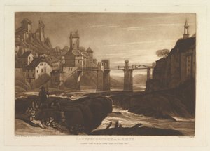 Lauffenbourgh sul Reno Liber Studiorum, parte VI, tavola 31 da Joseph Mallord William Turner