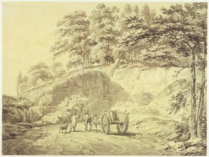 Uomo con cavallo e carro che entra in una cava, c.1797