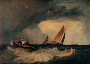 Pescatore di Shoeburyness che saluta un Whitstable Hoy, alias La barca pilota, e Il cappello rosso, c1809 da Joseph Mallord William Turner