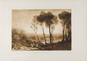 Il ponte a media distanza, tavola 13 da Liber Studiorum da Joseph Mallord William Turner