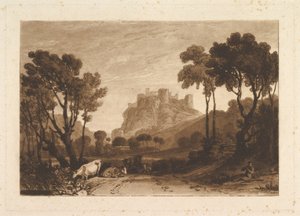 Il castello sopra i prati Liber Studiorum, parte II, tavola 8, 1808 da Joseph Mallord William Turner