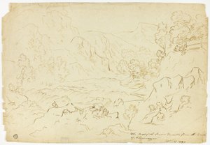 La caduta del fiume Tumble (recto); Vista di Fastraly (verso) da Joseph Mallord William Turner