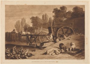 Il cortile della fattoria con il gallo da Joseph Mallord William Turner