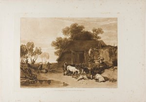 Il cortile della paglia, tavola 7 da Liber Studiorum da Joseph Mallord William Turner