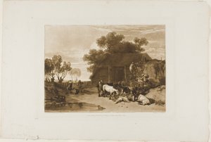 Il cortile della paglia, tavola 7 da Liber Studiorum da Joseph Mallord William Turner