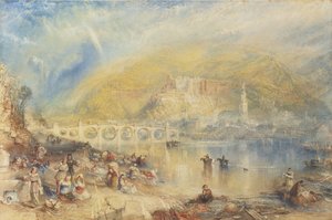 Veduta di Heidelberg con arcobaleno