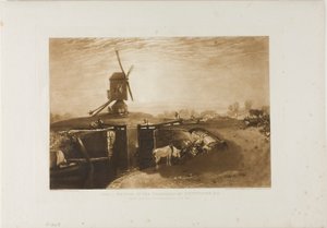 Mulino a vento e chiusa, tavola 27 da Liber Studiorum da Joseph Mallord William Turner